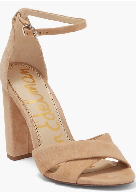 Sam Edelman Shoes - Sam Edelman Golden Caramel Suede Yancy Block Heel Sandal 10 M New
